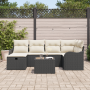Juego de Sofás de Jardín de 7 Piezas con Cojines de Ratán Poliéster Negro by , Outdoor sofas - Ref: Foro24-3358986, Price: 43...