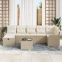 Conjunto de Sofá de Jardín de 8 Piezas con Cojines de Ratán Sintético Beige by , Outdoor sofas - Ref: Foro24-3359010, Price: ...