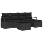 Conjunto de Sofá de Jardín de 6 Piezas con Cojines Ratán Poliéster Negro von , Outdoor-Sofas - Ref: Foro24-3359172, Preis: 35...