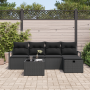 Conjunto de Sofá de Jardín de 6 Piezas con Cojines Ratán Poliéster Negro von , Outdoor-Sofas - Ref: Foro24-3359172, Preis: 35...