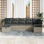 Conjunto de Sofás de Jardín de 7 Piezas con Cojines Gris Claro Ratán Polimérico | Foro24.es | Tu tienda online para hogar, jardín y más Foro24.es