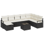 Juego de Sofá de Jardín de 9 Piezas con Cojines de Ratán Poliéster Negro by , Outdoor sofas - Ref: Foro24-3359236, Price: 498...