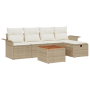 Set de Sofá de Jardín de 6 Piezas con Cojines Beige de Poliratán | Foro24.es | Tu tienda online para hogar, jardín y más Foro24.es