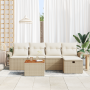 Set de Sofá de Jardín de 6 Piezas con Cojines Beige de Poliratán | Foro24.es | Tu tienda online para hogar, jardín y más Foro24.es