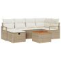 Conjunto de Sofá de Jardín de 7 Piezas con Cojines Beige de Poliratán von , Outdoor-Sofas - Ref: Foro24-3359540, Preis: 463,1...
