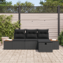 Conjunto de Sofá de Jardín de 4 Piezas con Cojines Negro Poliratán | Foro24.es | Tu tienda online para hogar, jardín y más Foro24.es