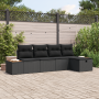 Juego de Sofá de Jardín de 5 Piezas con Cojines Negro Poliratán by , Outdoor sofas - Ref: Foro24-3359620, Price: 354,91 €, Di...
