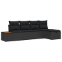 Juego de Sofá de Jardín de 5 Piezas con Cojines Negro Poliratán by , Outdoor sofas - Ref: Foro24-3359620, Price: 354,91 €, Di...