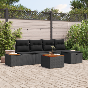 Conjunto de sofá de jardín de 6 piezas con