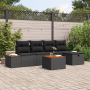 Conjunto de sofá de jardín de 6 piezas con cojines negro de ratán by , Outdoor sofas - Ref: Foro24-3359625, Price: 392,29 €, ...