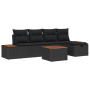 Conjunto de sofá de jardín de 6 piezas con cojines negro de ratán by , Outdoor sofas - Ref: Foro24-3359625, Price: 392,29 €, ...