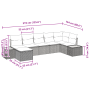 Conjunto de sofá de jardín de 7 piezas con cojines negros de ratán polivinílico by , Outdoor sofas - Ref: Foro24-3359640, Pri...