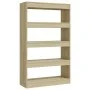 Regal/Trennwand aus Sonoma-Eichenholzwerkstoff, 80 x 30 x 135 cm von vidaXL, Bücherregale und Regale - Ref: Foro24-811712, Pr...