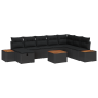 Set de Sofá de Jardín de 9 Piezas con Cojines de Rattan Negro | Foro24.es | Tu tienda online para hogar, jardín y más Foro24.es