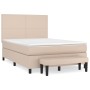 Cama box spring con colchón cuero sintético capuchino 140x200cm