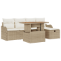 Juego de Sofás de Jardín de 6 Piezas con Cojines Beige de Ratán Poliéster by , Outdoor sofas - Ref: Foro24-3359935, Price: 41...