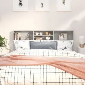 Mueble cabecero gris hormigón 180x19x103,5 cm de vidaXL, Cabeceros y pies de cama - Ref: Foro24-811884, Precio: 76,19 €, Desc...