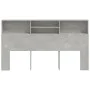 Mueble cabecero gris hormigón 180x19x103,5 cm de vidaXL, Cabeceros y pies de cama - Ref: Foro24-811884, Precio: 76,19 €, Desc...