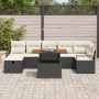 Juego de Sofá de Jardín de 8 Piezas con Cojines Ratán Poliéster Negro von , Outdoor-Sofas - Ref: Foro24-3360002, Preis: 496,5...