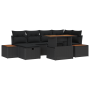 Conjunto de Sofás de Jardín de 7 Piezas con Cojines Negro de Poliratán | Foro24.es | Tu tienda online para hogar, jardín y más Foro24.es