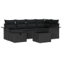 Conjunto de Sofás de Jardín de 7 Piezas con Cojines de Poliratán Negro | Foro24.es | Tu tienda online para hogar, jardín y más Foro24.es