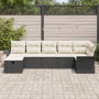 Juego de Sofás de Jardín de 7 Piezas con Cojines de Poliratán Negro by , Outdoor sofas - Ref: Foro24-3360228, Price: 446,97 €...