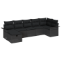 Juego de Sofá de Jardín de 7 piezas con Cojines Poliratán Negro de , Sofás de exterior - Ref: Foro24-3360234, Precio: 461,84 €