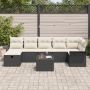 Juego de Sofás de Jardín de 8 Piezas con Cojines Ratán Poliéster Negro by , Outdoor sofas - Ref: Foro24-3360238, Price: 492,6...