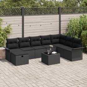 Juego de Sofá de Jardín de 9 Piezas con CoJines Ratán Polipropileno Negro von , Outdoor-Sofas - Ref: Foro24-3360274, Preis: 5...