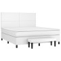 Cama box spring con colchón cuero sintético blanco 180x200 cm