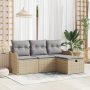 Juego de Sofá de Jardín de 4 Piezas con Cojines Beige de Ratán | Foro24.es | Tu tienda online para hogar, jardín y más Foro24.es