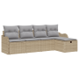 Conjunto de Sofá de Jardín de 5 Piezas con Cojines Beige de Ratán Polietileno | Foro24.es | Tu tienda online para hogar, jardín y más Foro24.es