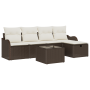 Juego de Sofás de Jardín de 6 Piezas con Cojines Ratán Poli Marrón von , Outdoor-Sofas - Ref: Foro24-3360299, Preis: 383,79 €...