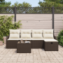 Juego de Sofás de Jardín de 6 Piezas con Cojines Ratán Poli Marrón von , Outdoor-Sofas - Ref: Foro24-3360299, Preis: 383,79 €...