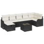 Conjunto de sofá de jardín de 8 piezas con cojines ratán poliéster negro by , Outdoor sofas - Ref: Foro24-3360338, Price: 494...
