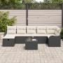Conjunto de sofá de jardín de 8 piezas con cojines ratán poliéster negro by , Outdoor sofas - Ref: Foro24-3360338, Price: 494...