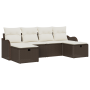 Juego de Sofá de Jardín de 6 Piezas con Cojines Marrón Poliratán von , Outdoor-Sofas - Ref: Foro24-3360349, Preis: 385,12 €, ...