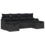 Juego de Sofá de Jardín de 6 Piezas con Cojines Negro Poliratán von , Outdoor-Sofas - Ref: Foro24-3360354, Preis: 398,37 €, R...
