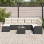 Conjunto de Sofá de Jardín de 9 Piezas con Cojines en Poliratán Negro by , Outdoor sofas - Ref: Foro24-3360368, Price: 546,79...