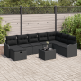 Juego de sofá de jardín de 9 piezas con cojines Negro Polirratán von , Outdoor-Sofas - Ref: Foro24-3360374, Preis: 574,30 €, ...
