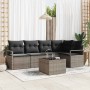 Conjunto de sofá de jardín 6 pcs Gris Poliratán