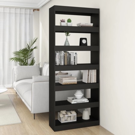 Black engineered wood shelf/divider 80x30x198 cm by vidaXL, Bookcases and shelves - Ref: Foro24-811728, Price: 109,60 €, Disc...