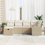 Juego de Sofá de Jardín de 6 Piezas con Cojines Beige de Poliratán von , Outdoor-Sofas - Ref: Foro24-3360412, Preis: 455,92 €...