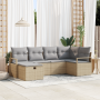 Conjunto de Sofá de Jardín de 6 Piezas con Cojines Beige Ratán Poliéster | Foro24.es | Tu tienda online para hogar, jardín y más Foro24.es