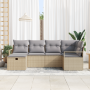 Conjunto de Sofá de Jardín de 6 Piezas con Cojines Beige Ratán Poliéster | Foro24.es | Tu tienda online para hogar, jardín y más Foro24.es
