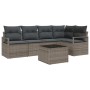 Conjunto de sofá de jardín 6 pcs Gris Poliratán