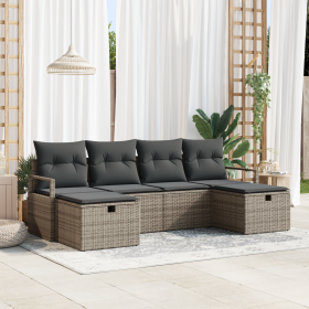Conjunto de sofá de jardín de 6 piezas con