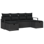 Juego de Sofá de Jardín de 6 Piezas con Cojines Negro de Poliratán von , Outdoor-Sofas - Ref: Foro24-3360554, Preis: 400,16 €...