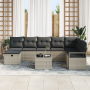 Set de Sofá de Jardín de 9 Piezas con Cojines Gris Claro Poliratán by , Outdoor sofas - Ref: Foro24-3360573, Price: 593,84 €,...
