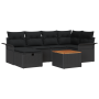 Conjunto de Sofás de Jardín de 7 Piezas con Cojines Negros de Ratan Sintético | Foro24.es | Tu tienda online para hogar, jardín y más Foro24.es